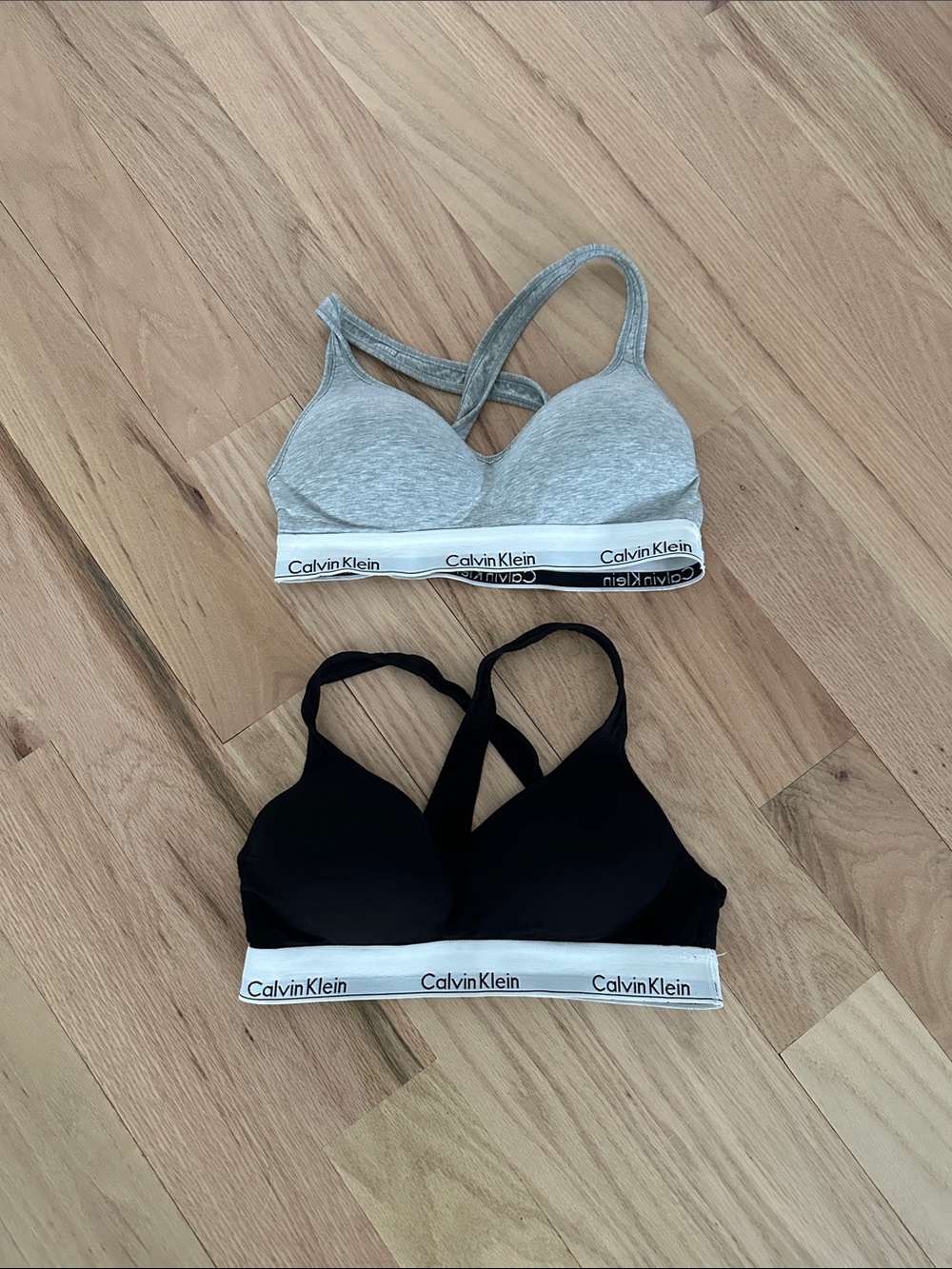 Calvin Klein Gray & Black Seamless Logo Bralettes - Twin Pack